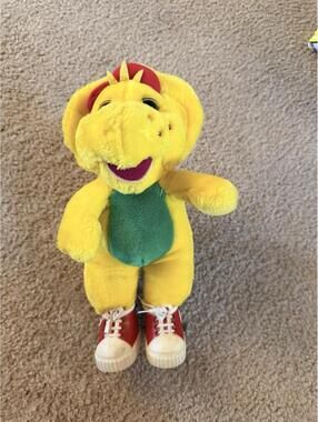Vintage Barney & Friends BJ Dinosaur 1994 Lyons Yellow Plush Stuffed 14" w Shoes